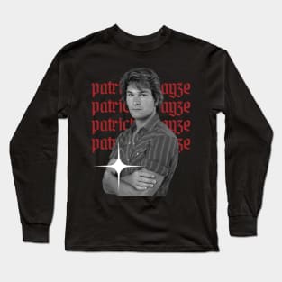 Patrick swayze x retro style Long Sleeve T-Shirt